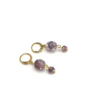 Purple Givre' Cuff Drop Earrings *
