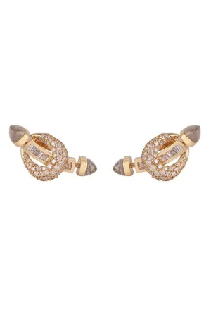 Quartz Diamond Baguette Chakra Earrings