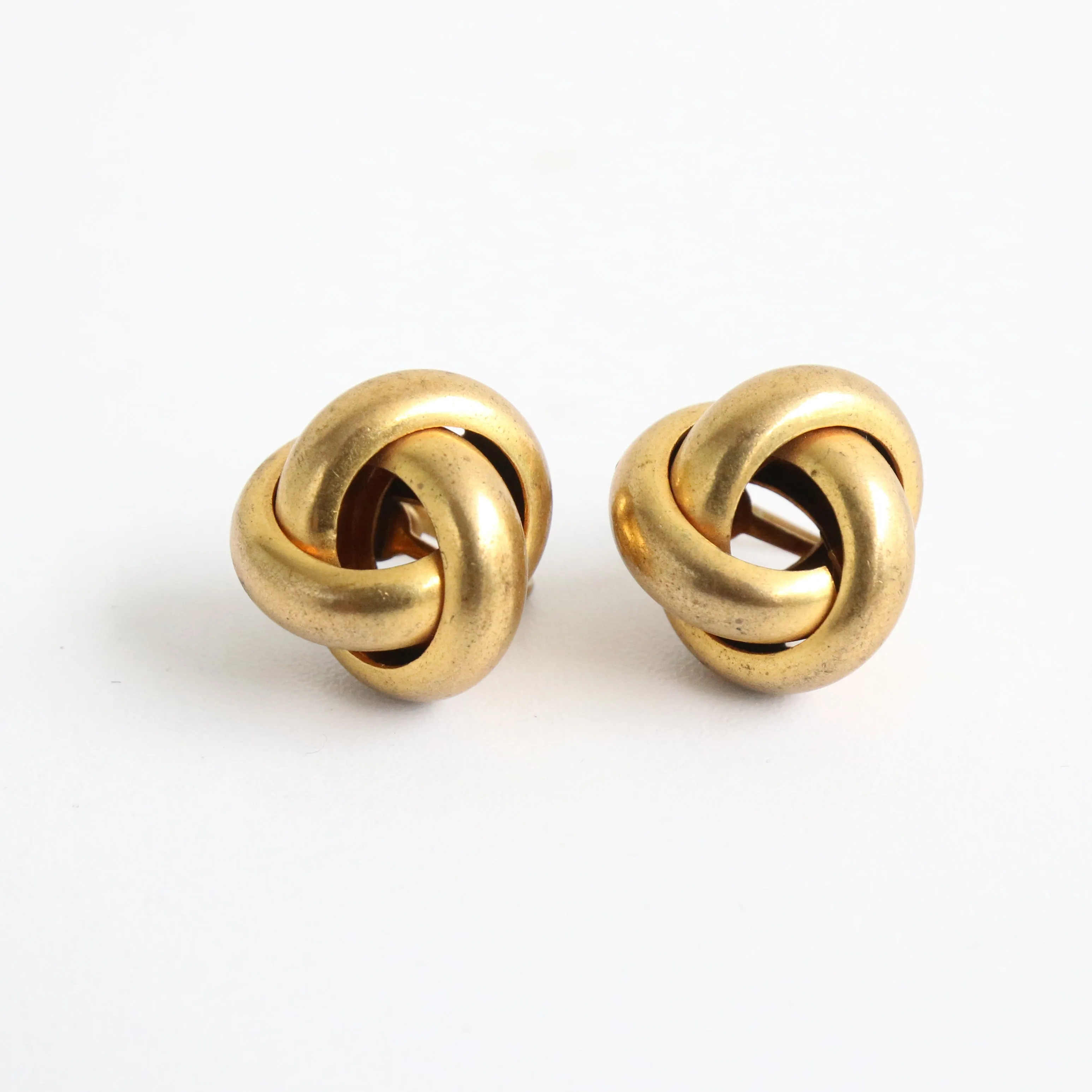 "Brass Knots" Vintage 1940's Brass Screw Back Earrings