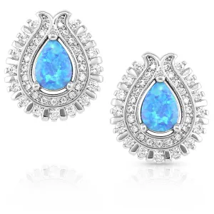 Radiating Crystals Opal Earrings