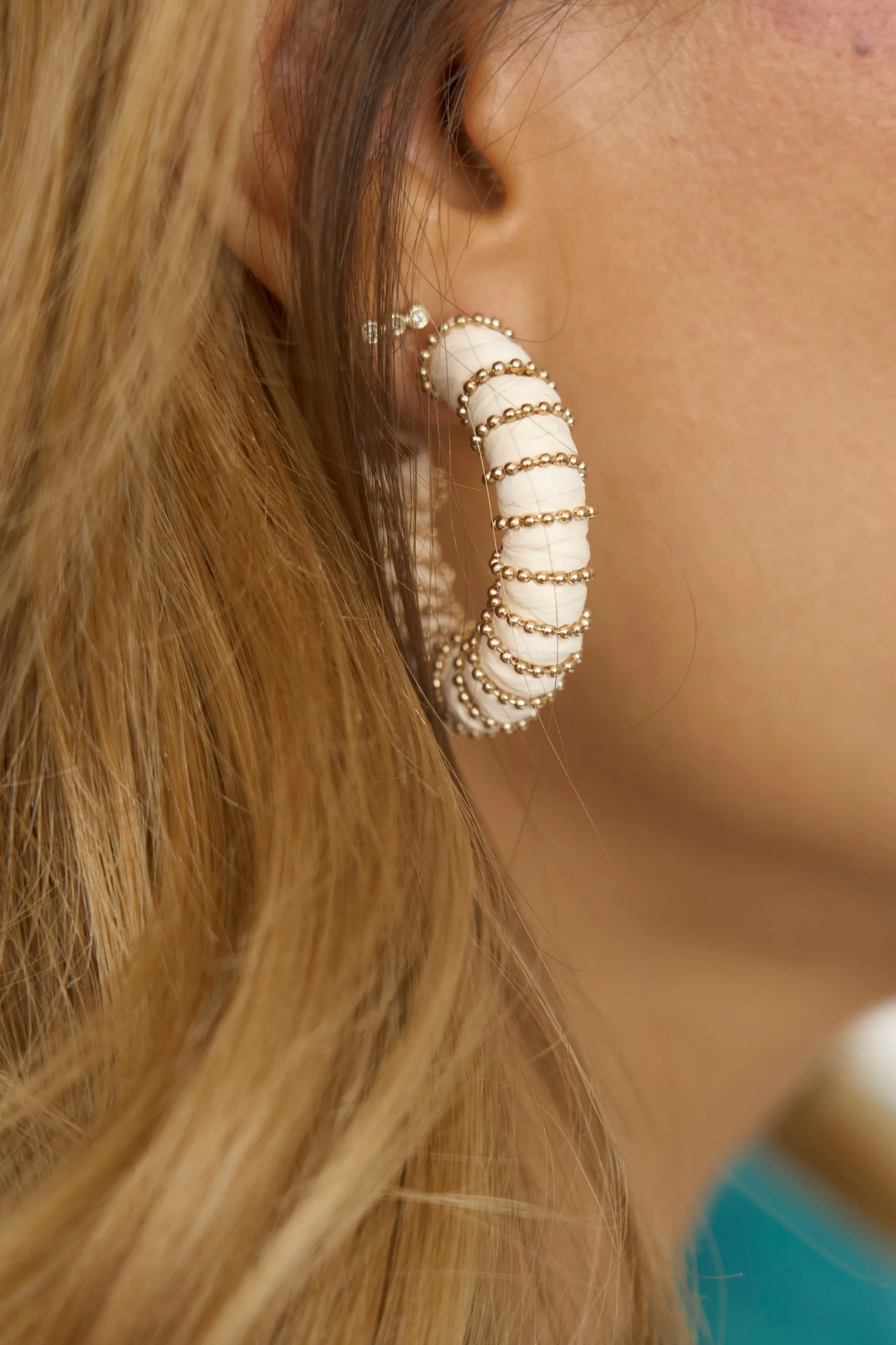 Raffia Hoop Earrings