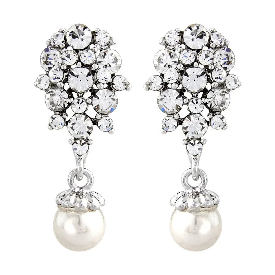 Raina Crystal and Pearl Earrings
