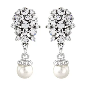 Raina Crystal and Pearl Earrings