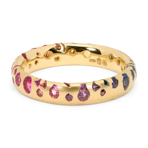 Rainbow Gradient Confetti Ring - Size 7 - 11854