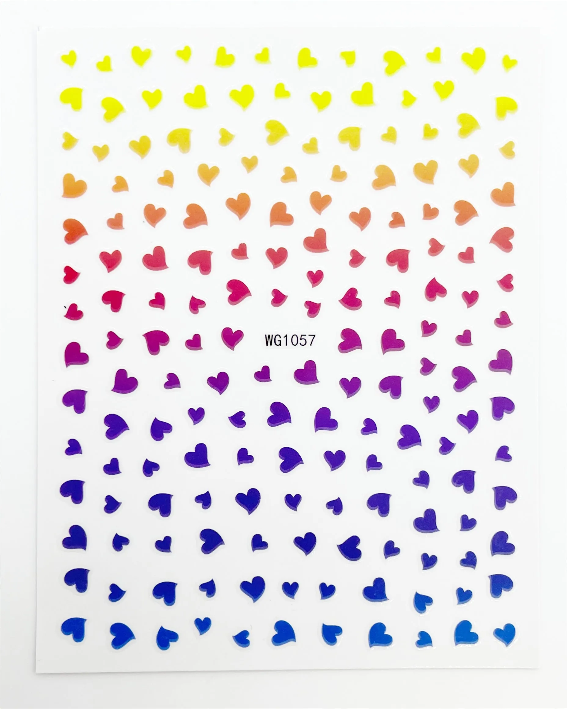 Rainbow Gradient Hearts Self Adhesive Decals | Lula Beauty