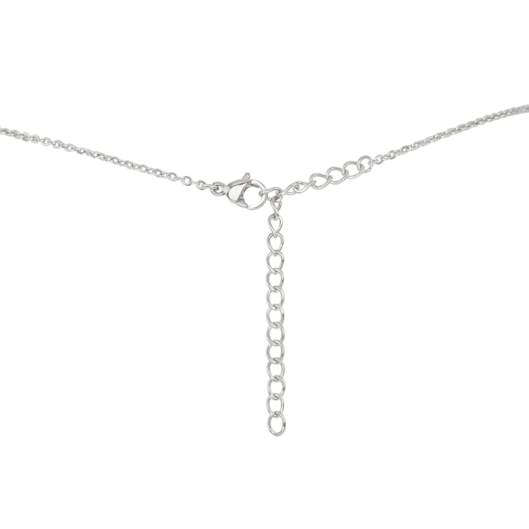 Rainbow Moonstone Mini Double Terminated Crystal Point Pendant Choker Necklace