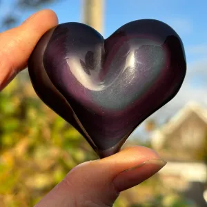 Rainbow Obsidian Puffy Heart | B