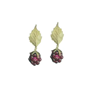 Raspberry Leaf Post Earrings