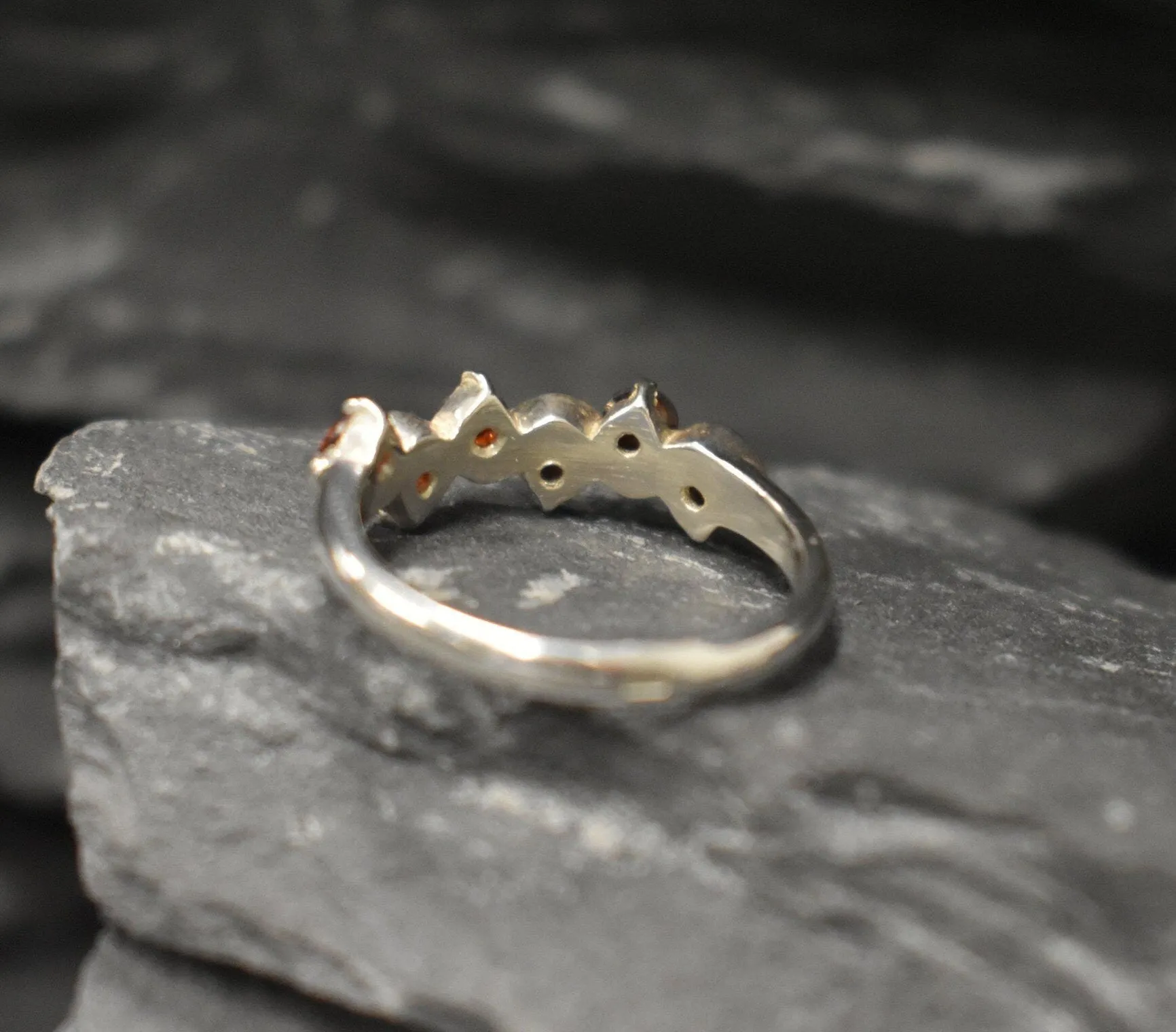 Red Garnet Band - Natural Garnet Ring, January Birthstone Ring