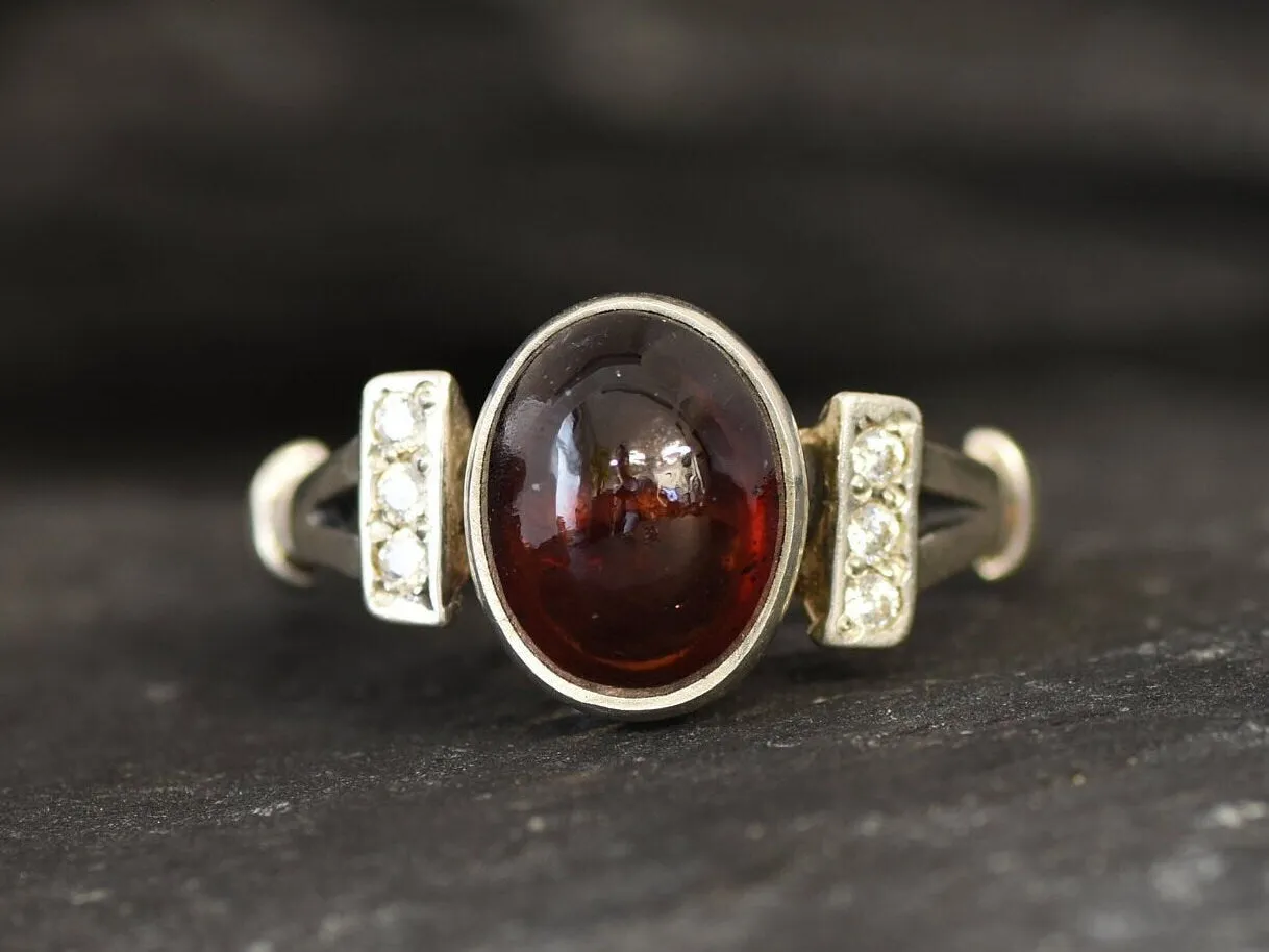 Red Garnet Ring - Natural Garnet Ring, January Birthstone Ring