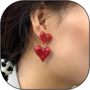 Red Heart Earrings for Women Layered Love Heart Dangle Earrings Lightweight Vintage Wine Red Resin Earrings Cute Christmas Valentine's Day Jewelry Gifts