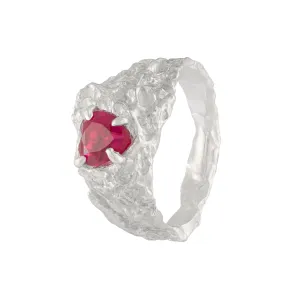 Red Heart Ruby Argenti Ring