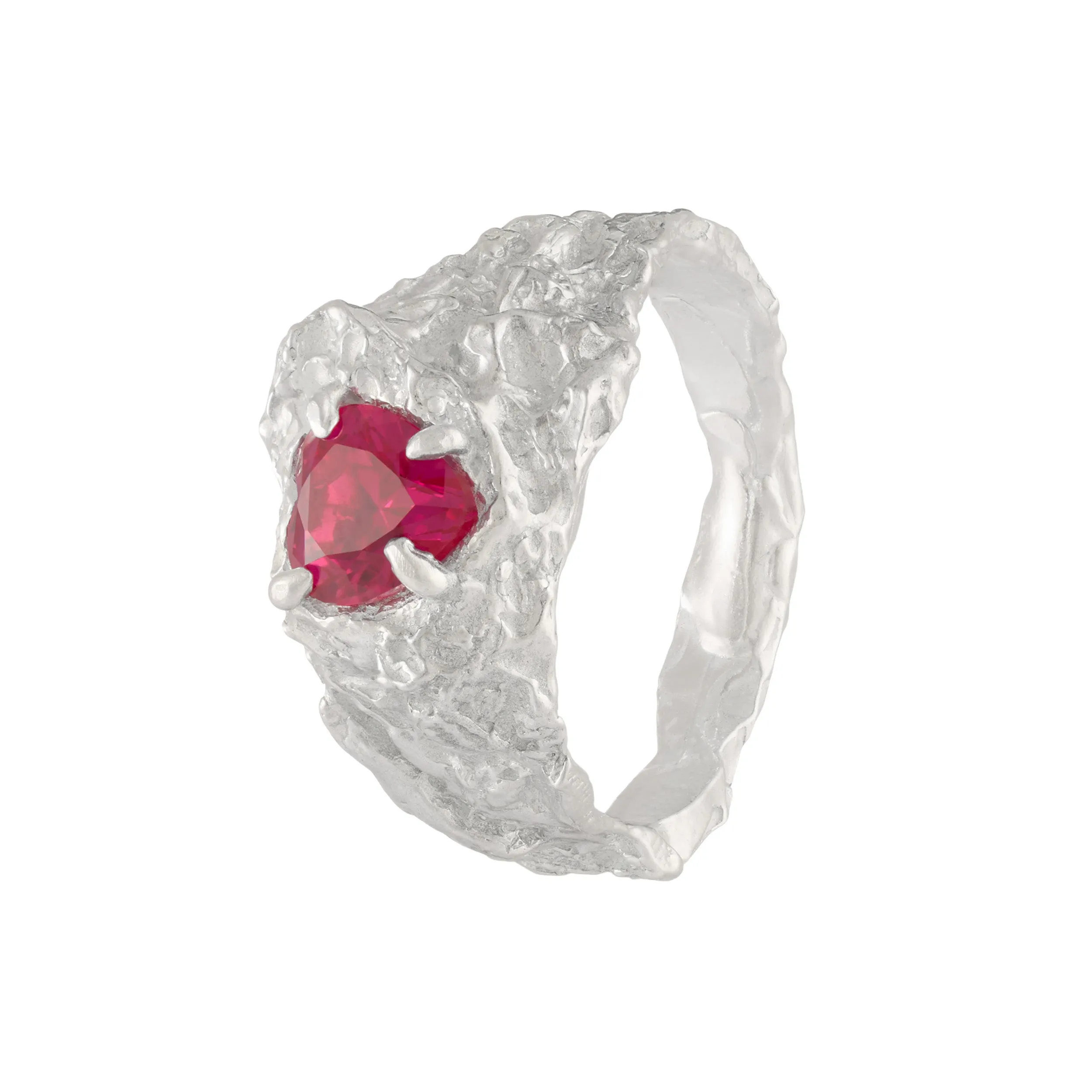 Red Heart Ruby Argenti Ring