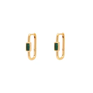 Rettan green crystal hoops