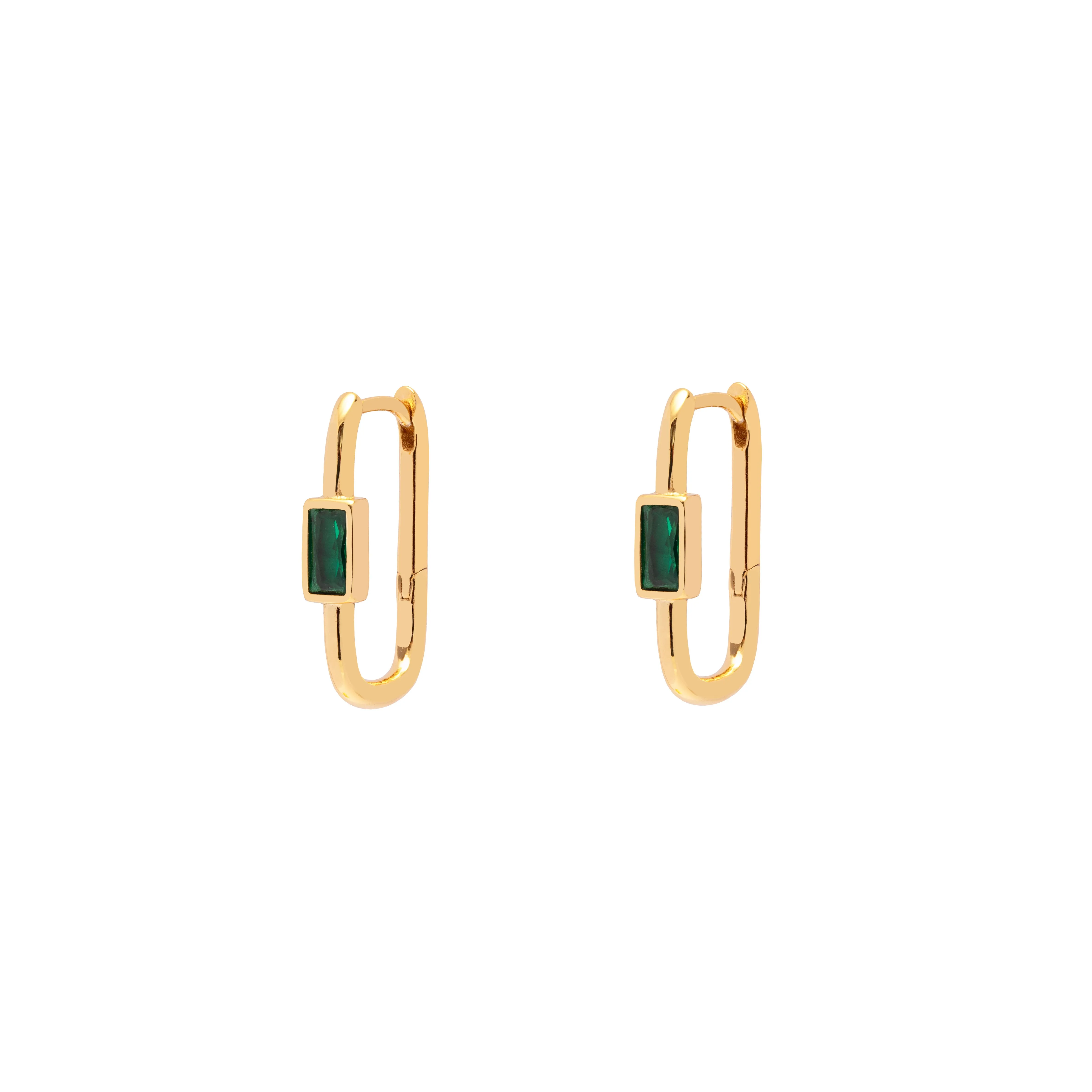 Rettan green crystal hoops