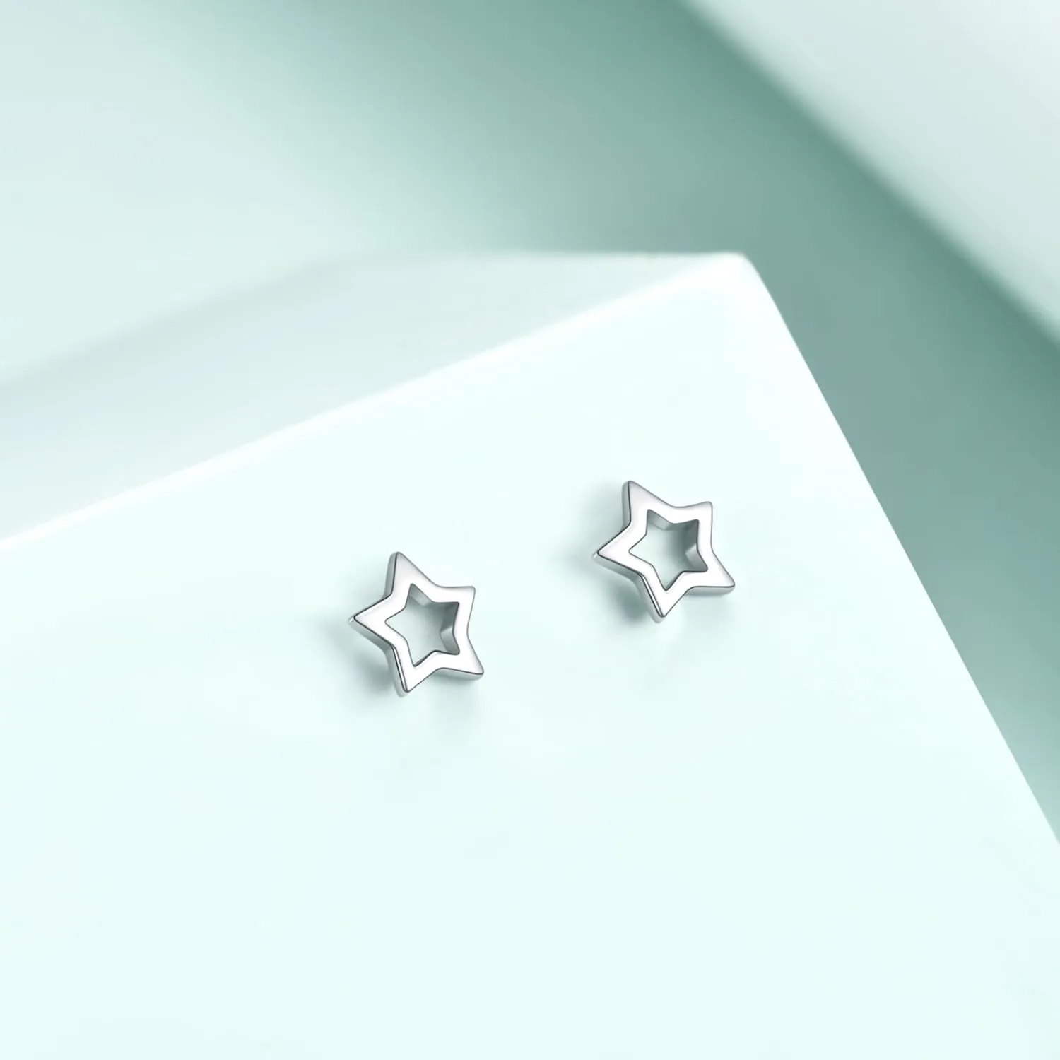 Rnivida 925 Sterling Silver Tiny Star/Crescent Moon/Petite Heart Stud Earrings for Women,Small Cut Out Star Earrings | Dainty Mini Moon Earrings for Cartilage Piercing