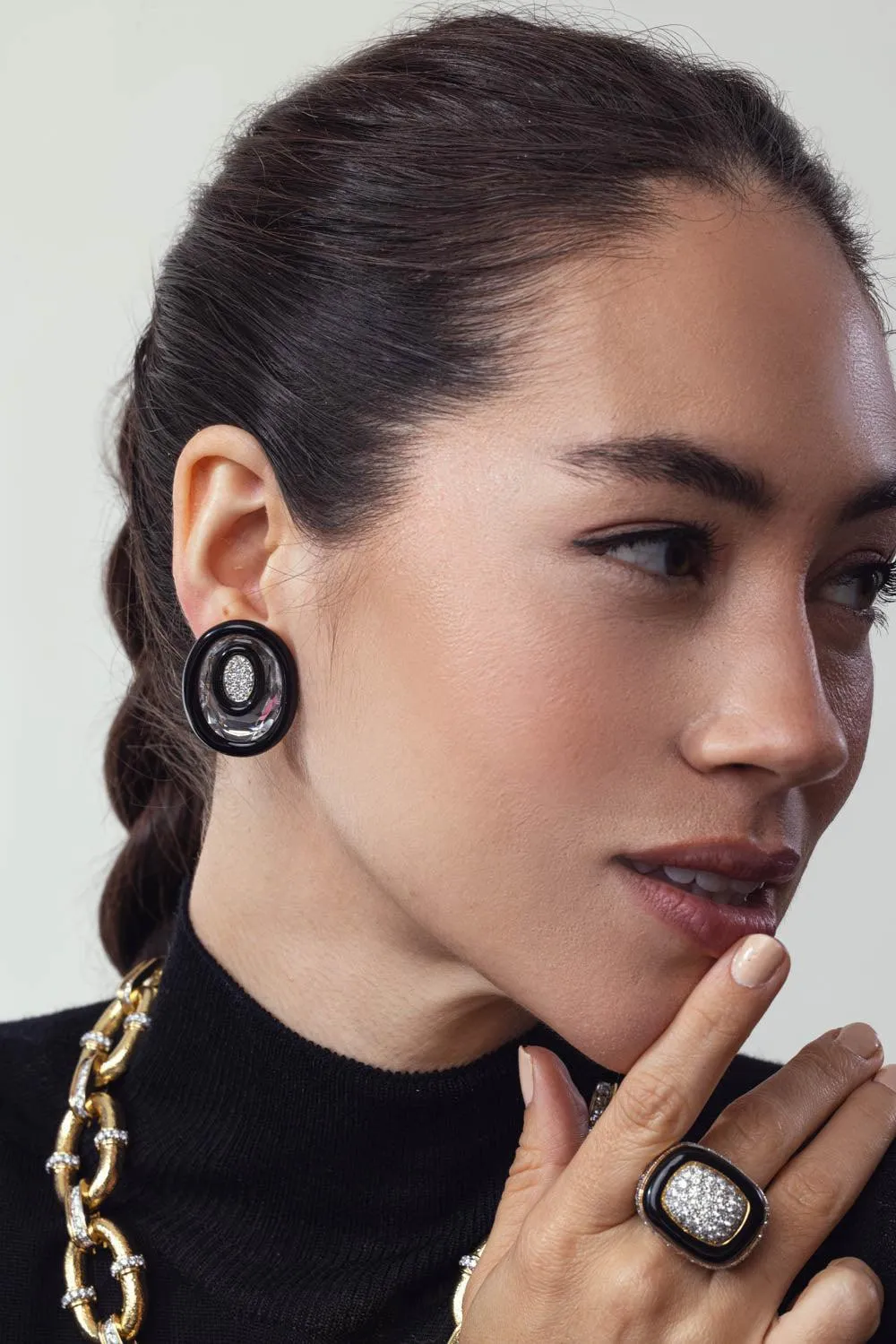Rock Crystal Searchlight Earrings