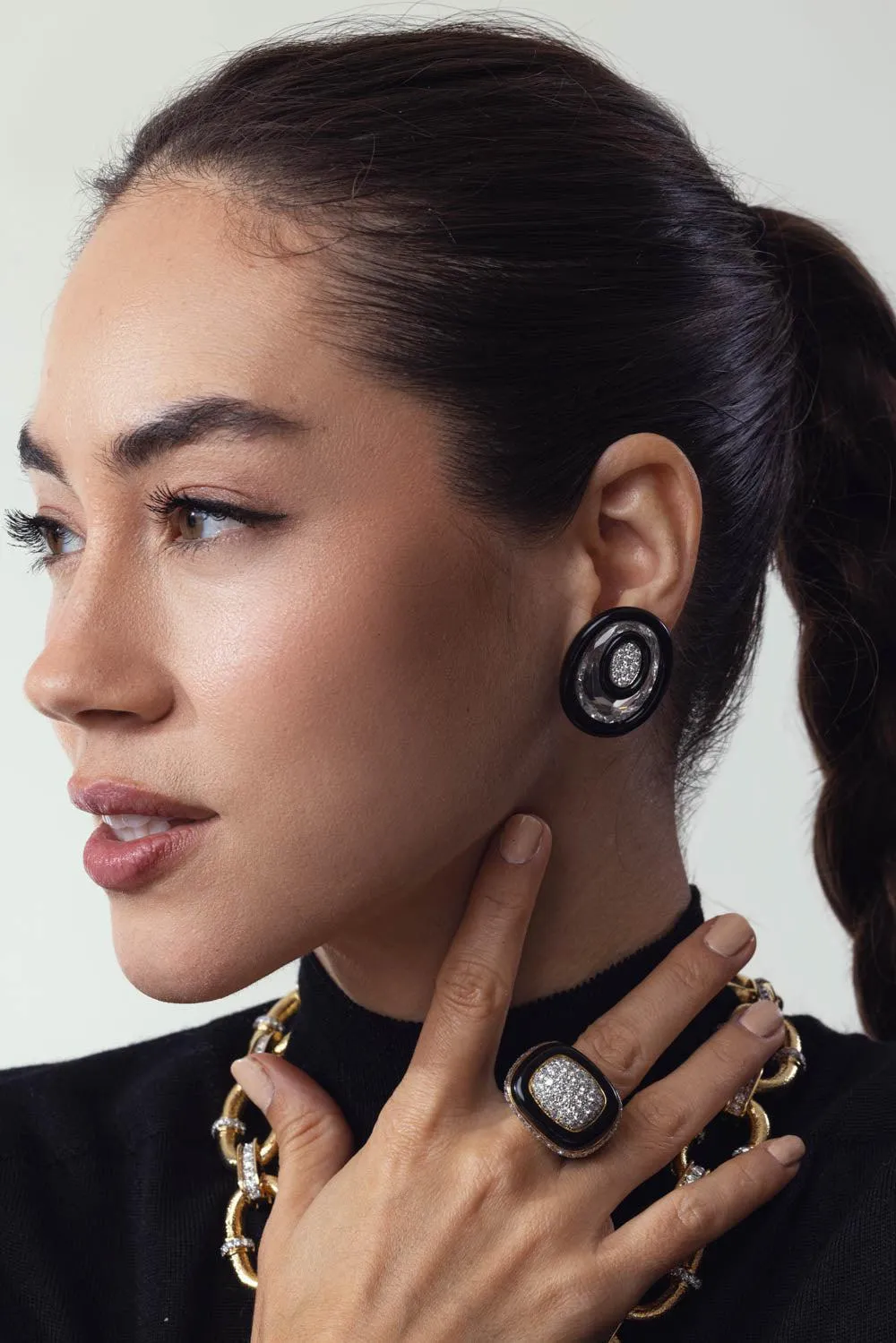 Rock Crystal Searchlight Earrings