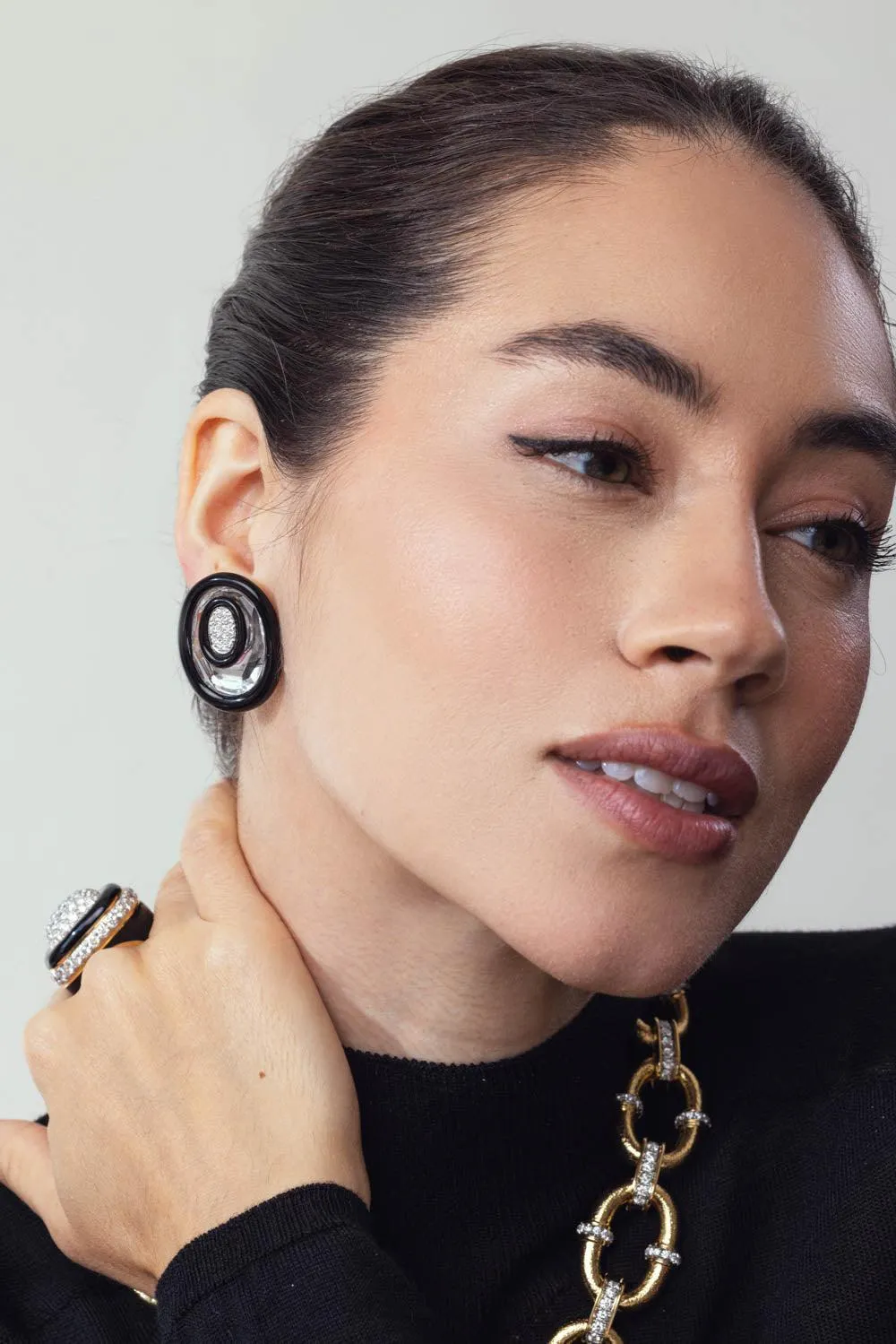 Rock Crystal Searchlight Earrings