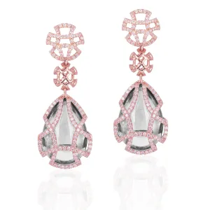 Rock Crystal Teardrop Cage Earrings