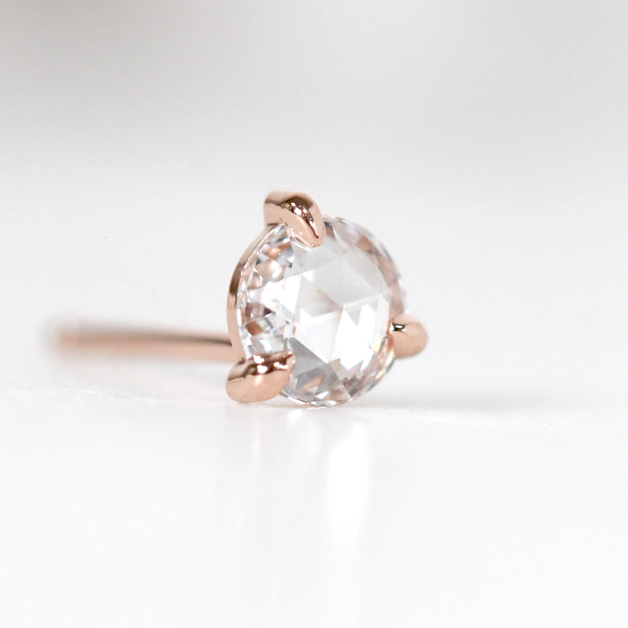 Rose Cut Diamond 0.25 Carat Earring Studs - Made to Order, Choose Your Gold Tone