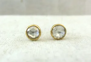 Rose Cut White Diamond Studs