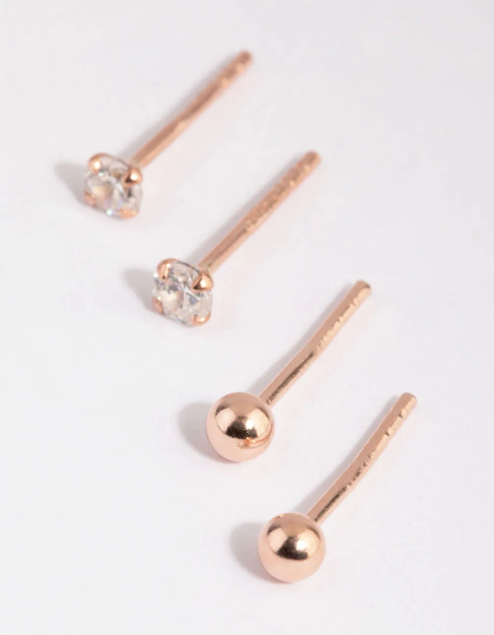 Rose Gold Plated Sterling Silver Stud & Hoop Earring Pack