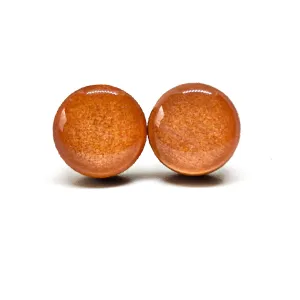 Rose Gold Shimmer Stud Earrings by Candi Cove Designs