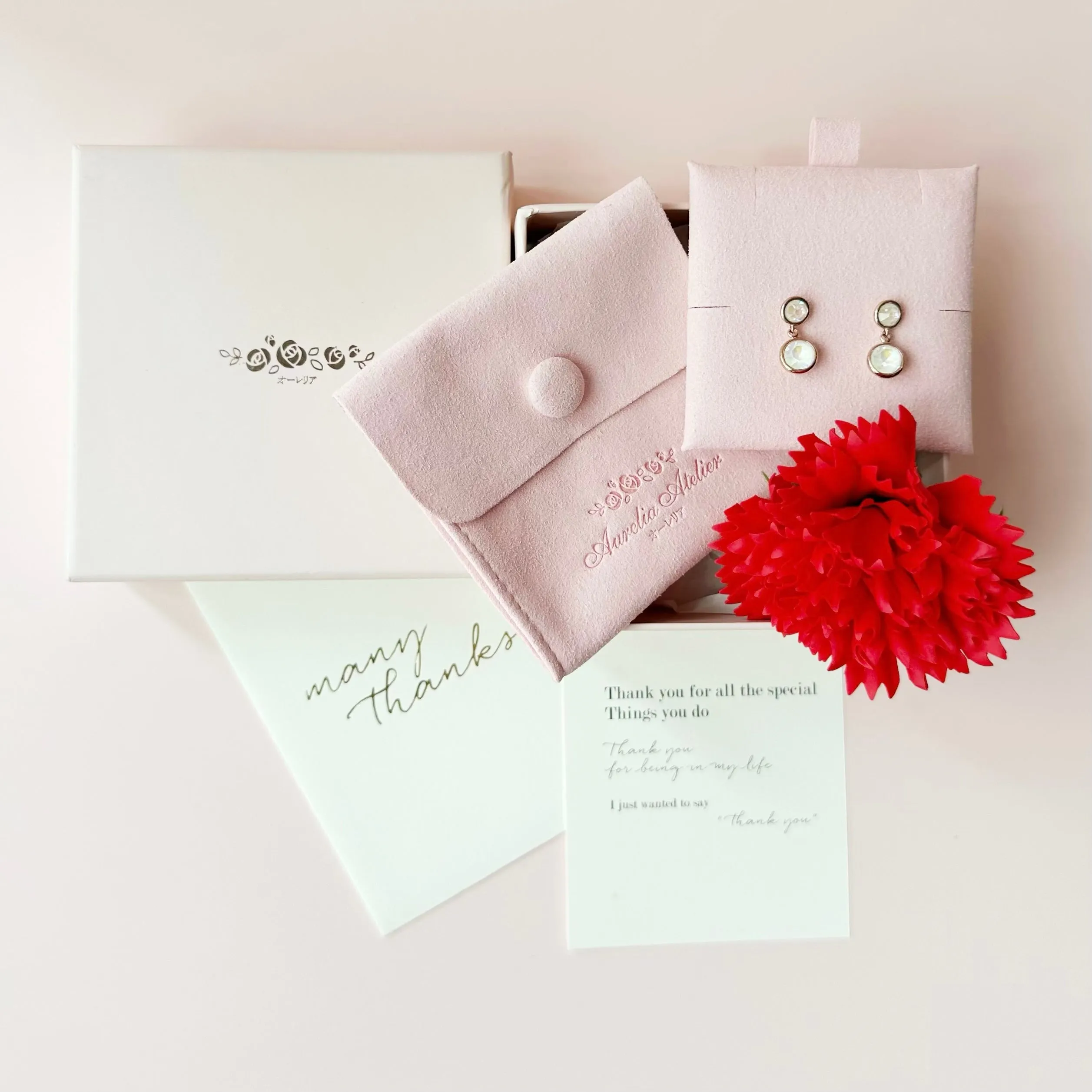 Rose Gold White Unconditional Love Earrings