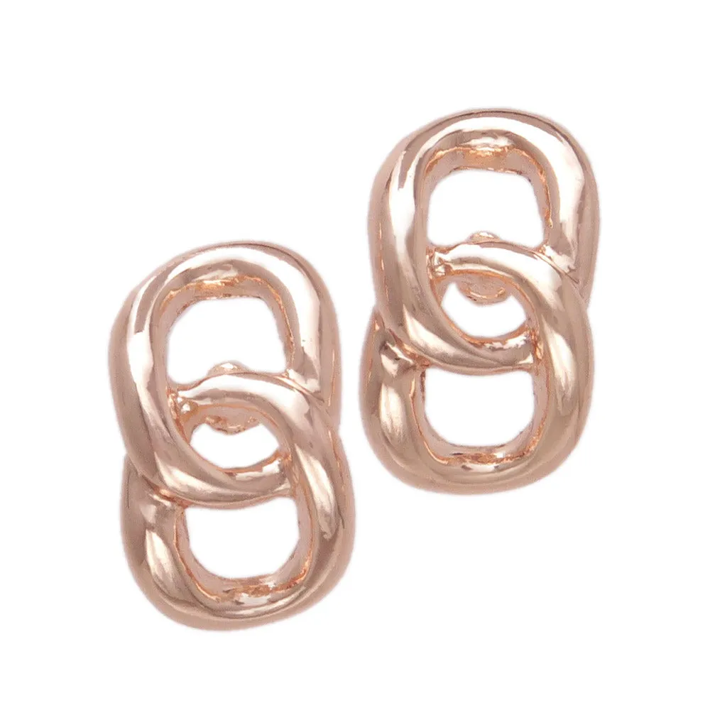 Rose Silver Chain Studs
