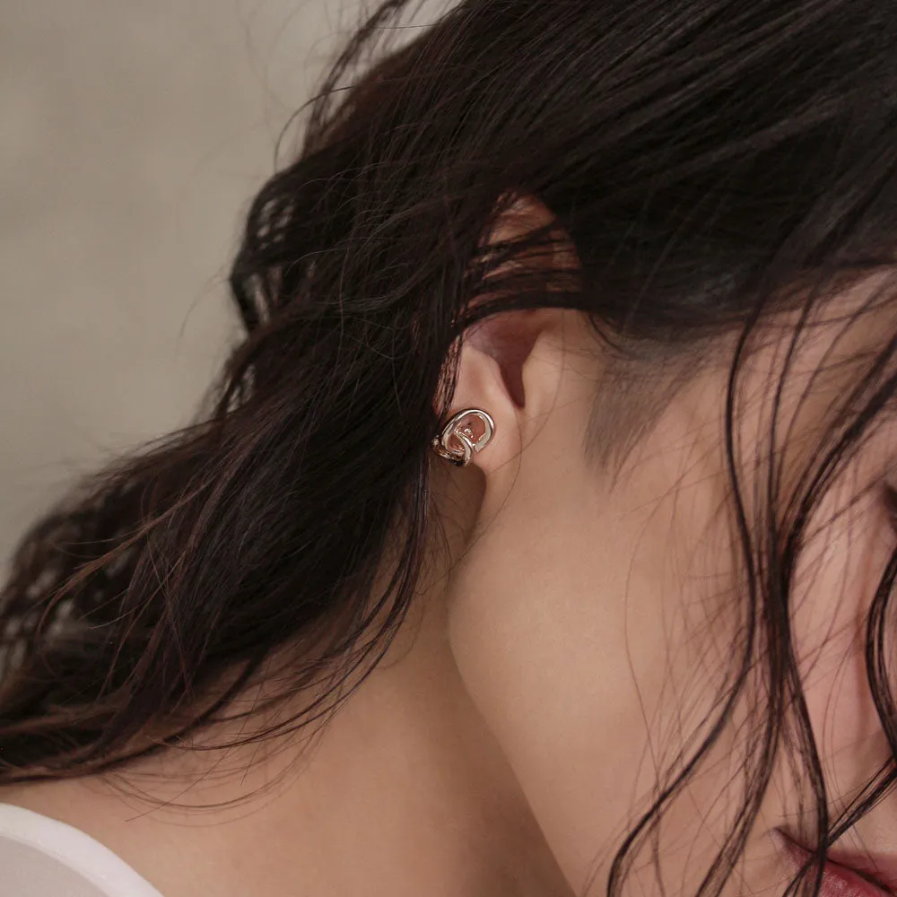 Rose Silver Chain Studs