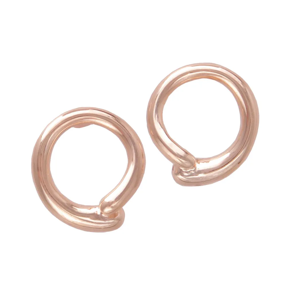 Rose Silver Circle Studs
