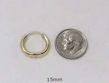 Round Huggie - 14K Yellow Gold Hinged Endless Huggie Hoop Earrings(2.5mm Tube)(2 sizes)