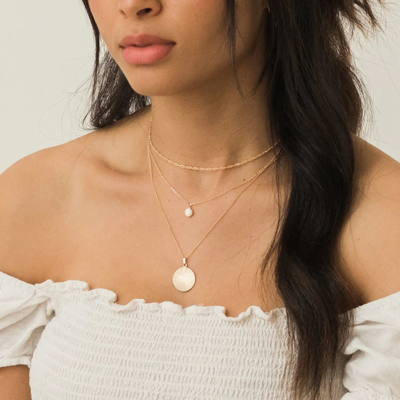 Round Opal Necklace