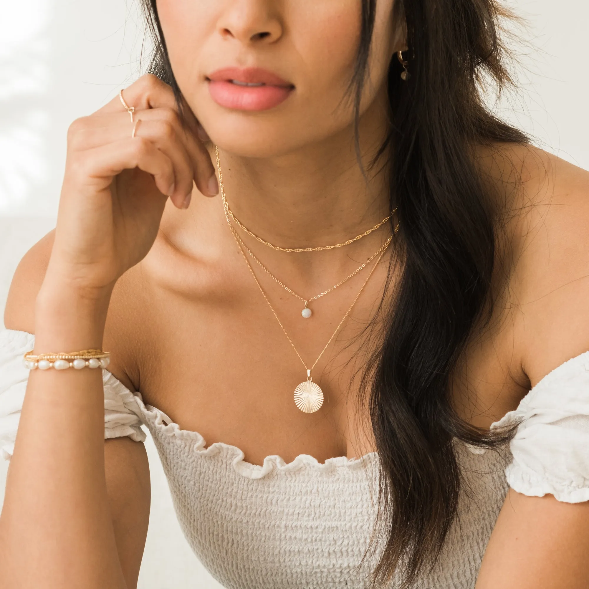 Round Opal Necklace