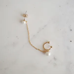 Rowena Double Pearl Chain Studs