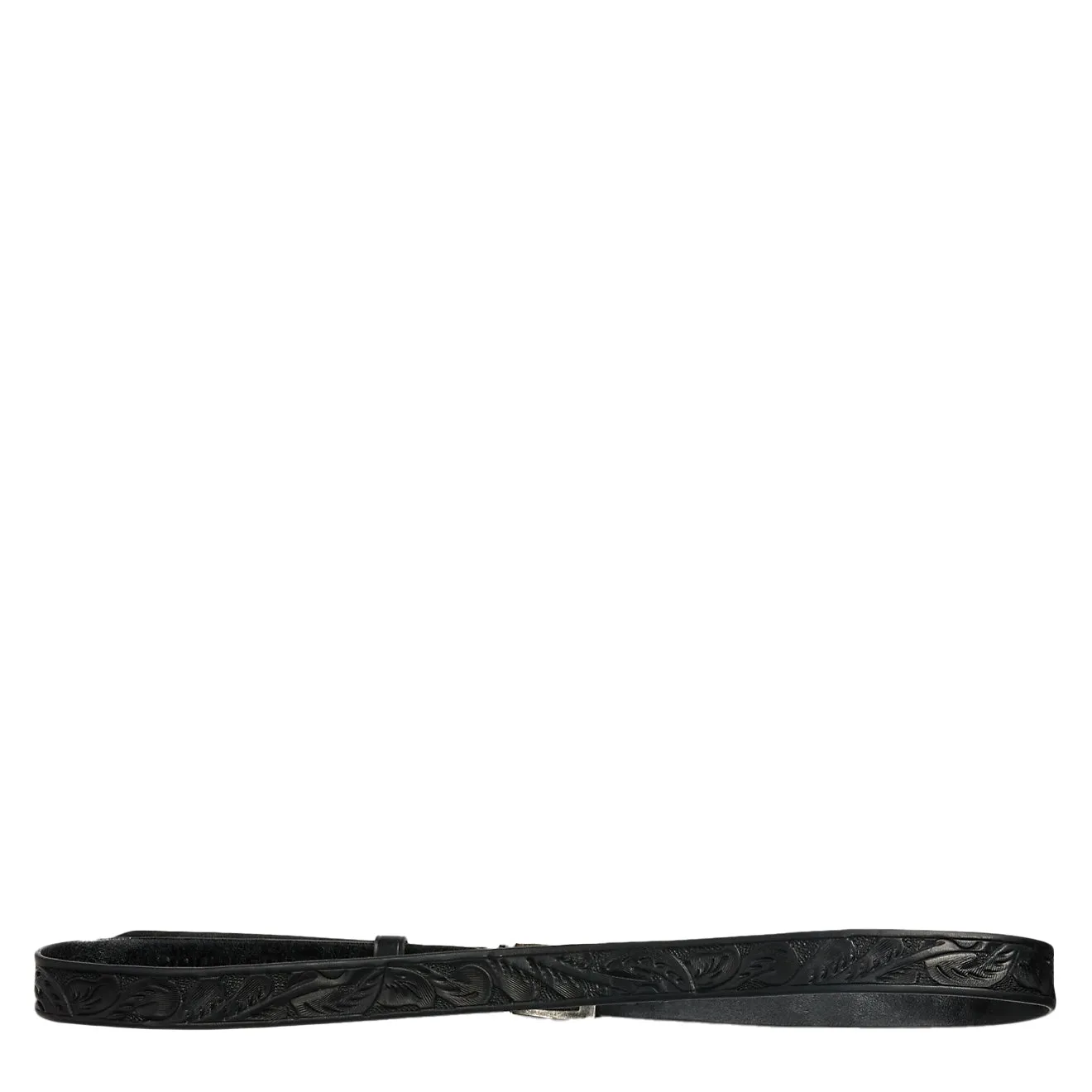 RRL by Ralph Lauren Hand-Tooled Leather Belt Black