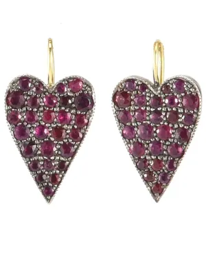 Ruby Heart Earrings