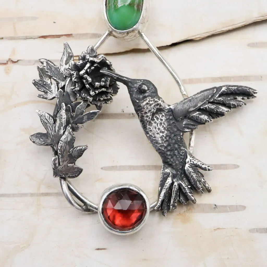 Ruby-Throated Hummingbird Earrings