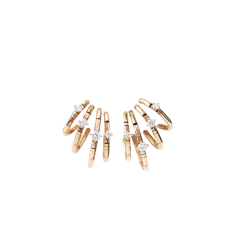 Rugiada Four Diamond Hoop Earrings