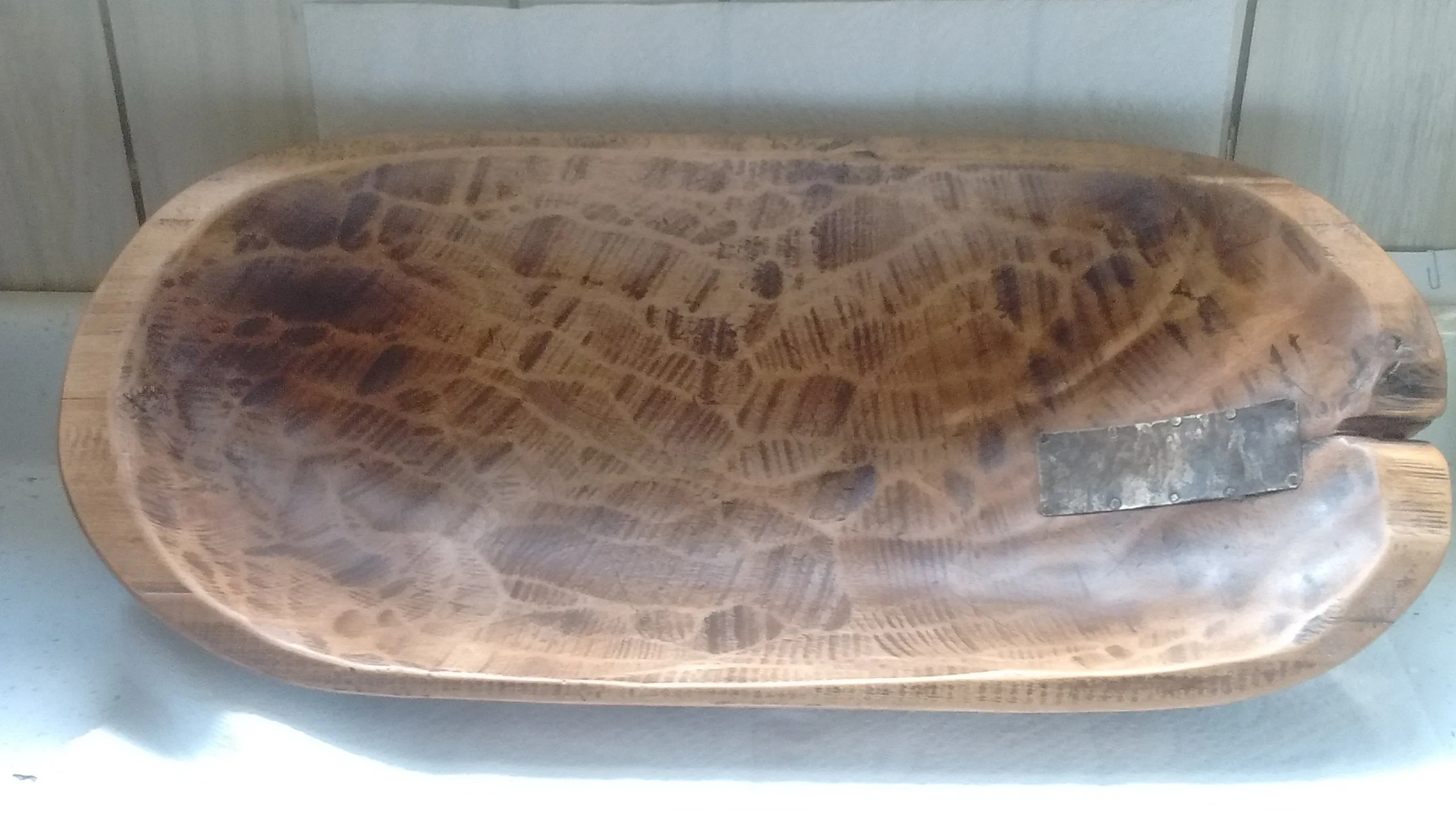 Rustic Primitive Hand Made Signed Wooden Bowls in Round Style Rectangular Style