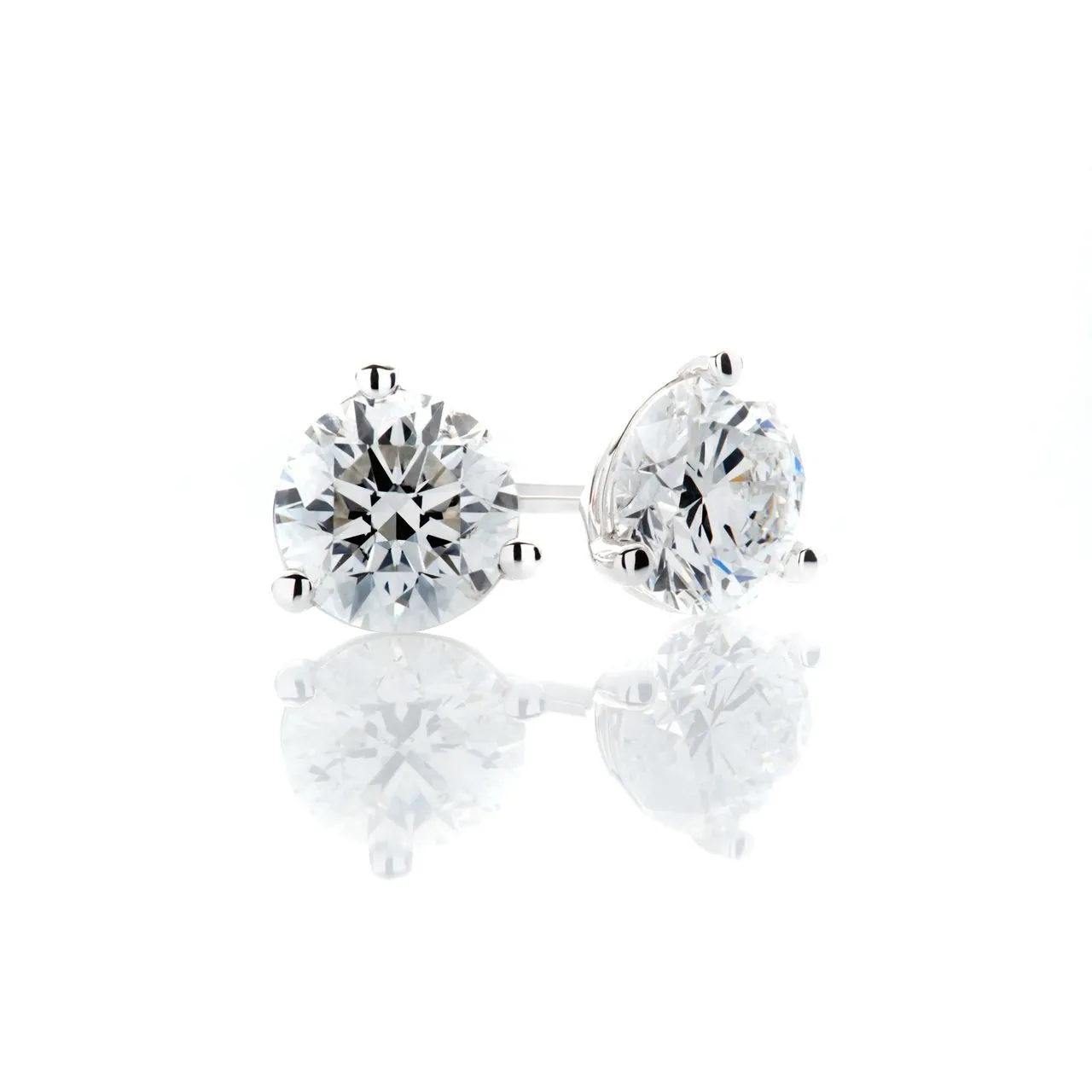 Sabel Collection Round Cut Diamond Studs in .60-.65cttw Weight
