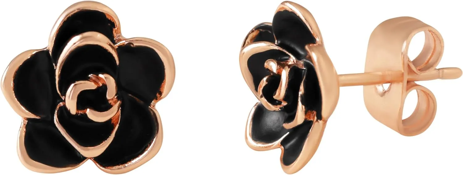 Sacina Goth Rose Stud Earrings, Flower Earrings, Floral Earrings, Minimalist Earrings, Christmas Jewelry Gift for Women