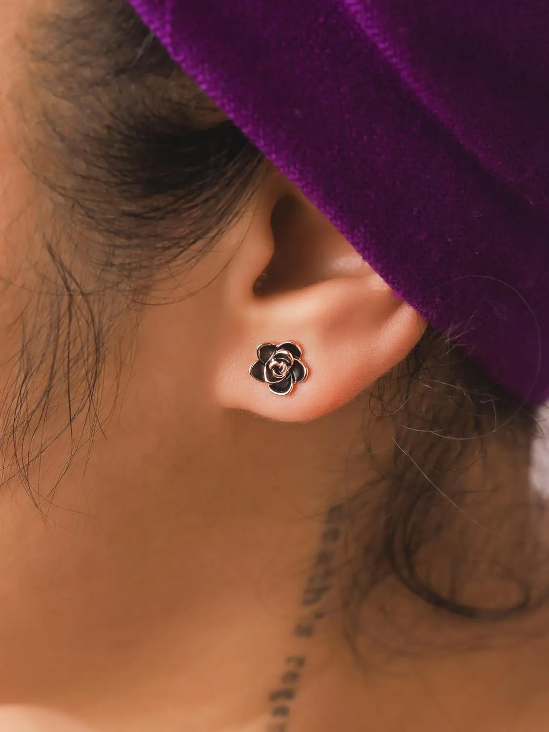 Sacina Goth Rose Stud Earrings, Flower Earrings, Floral Earrings, Minimalist Earrings, Christmas Jewelry Gift for Women