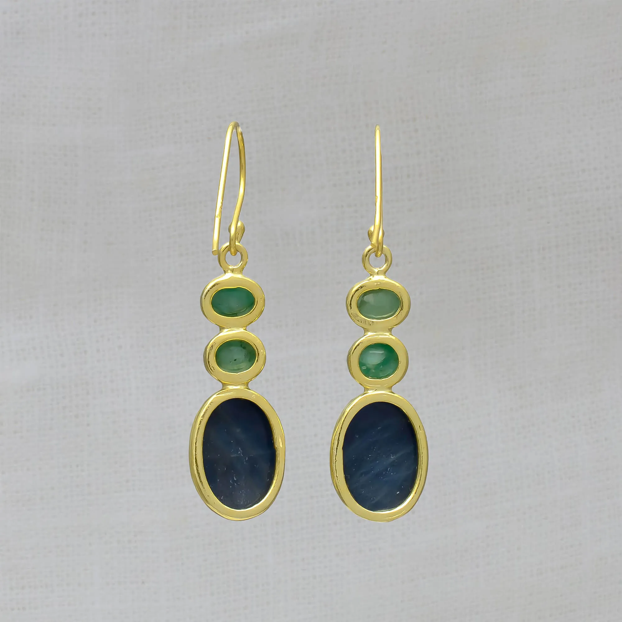 Sapphire and Emerald Earrings