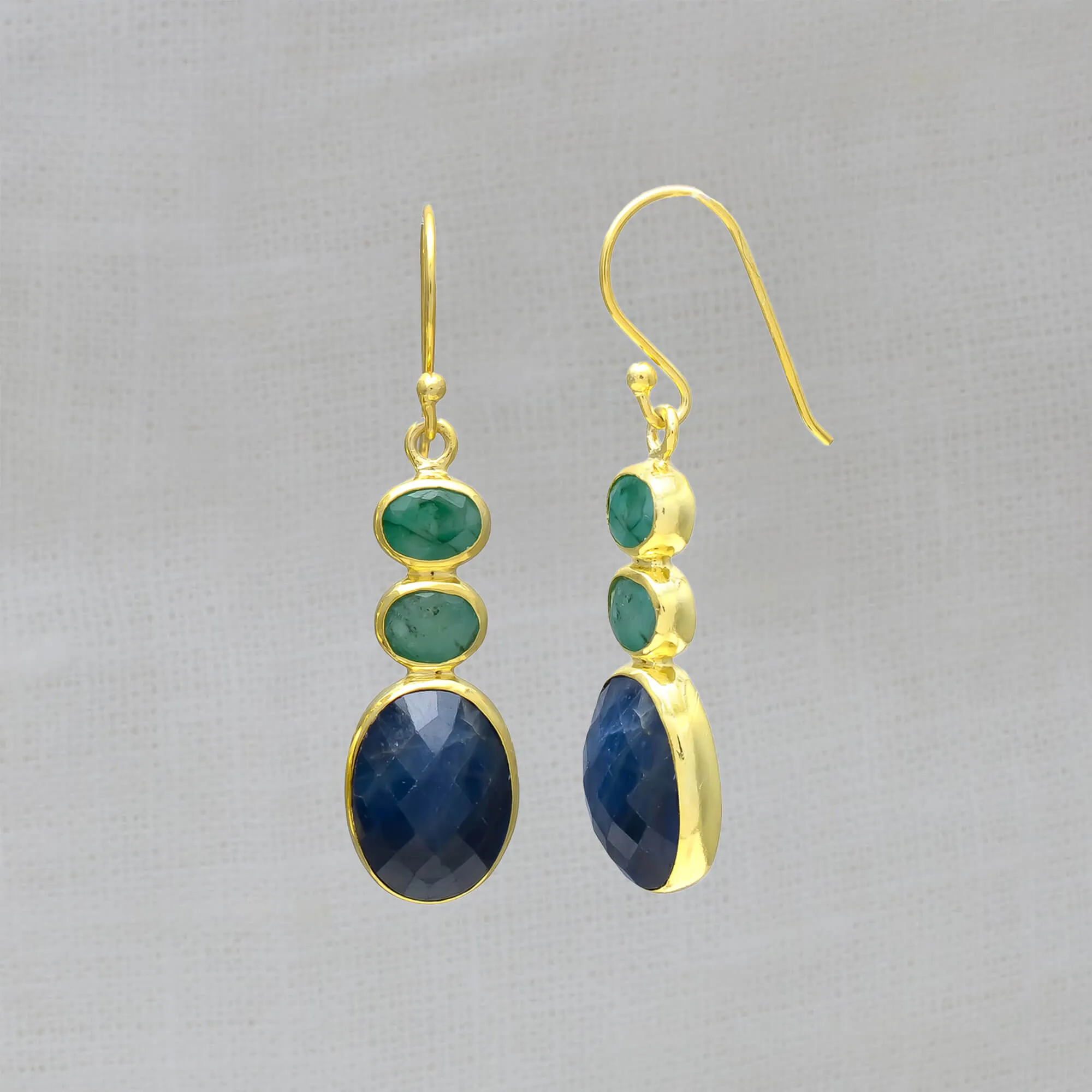 Sapphire and Emerald Earrings