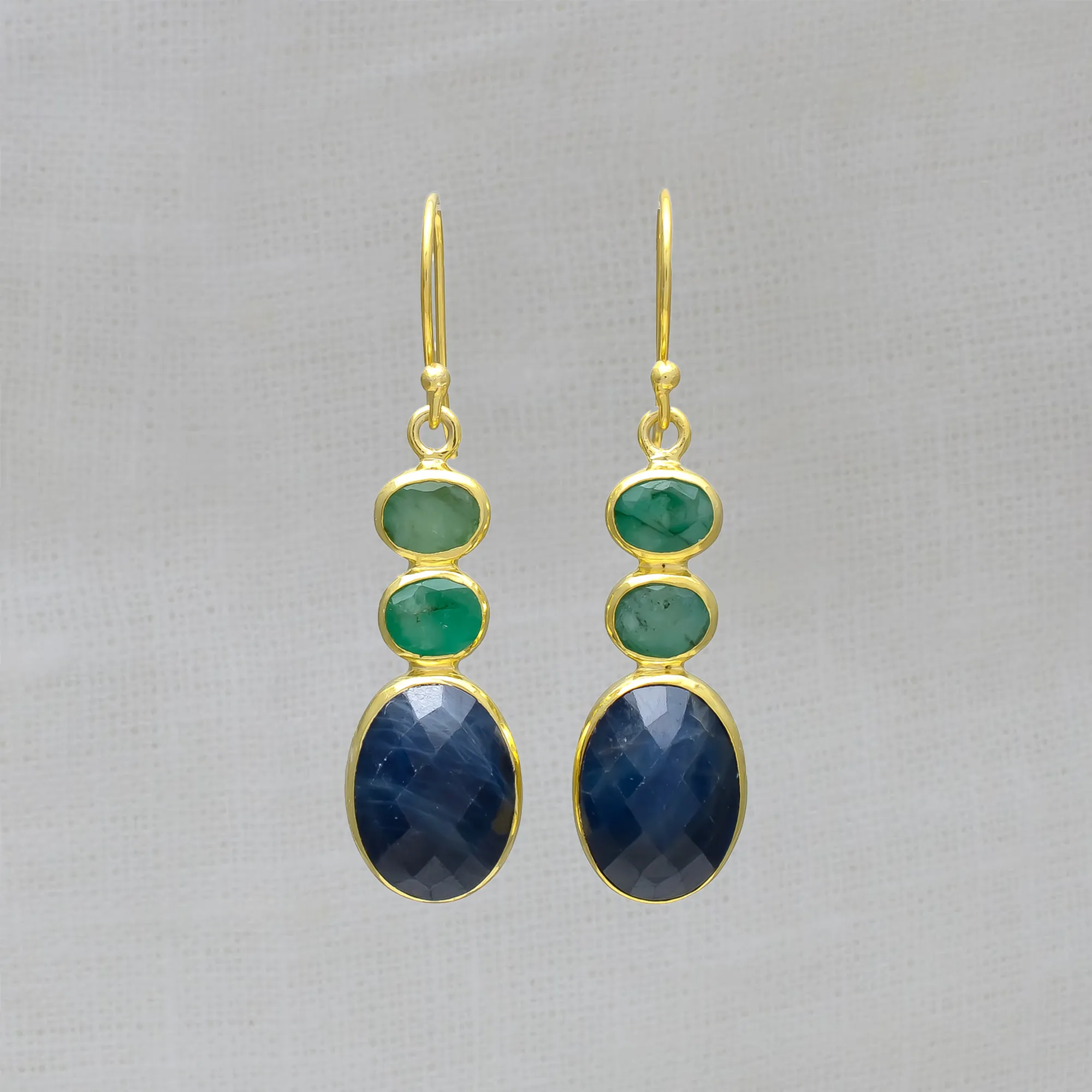 Sapphire and Emerald Earrings