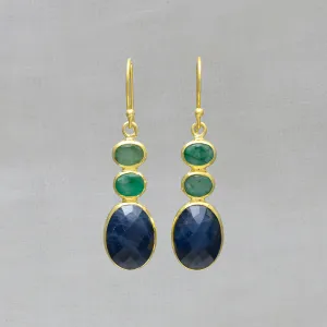 Sapphire and Emerald Earrings