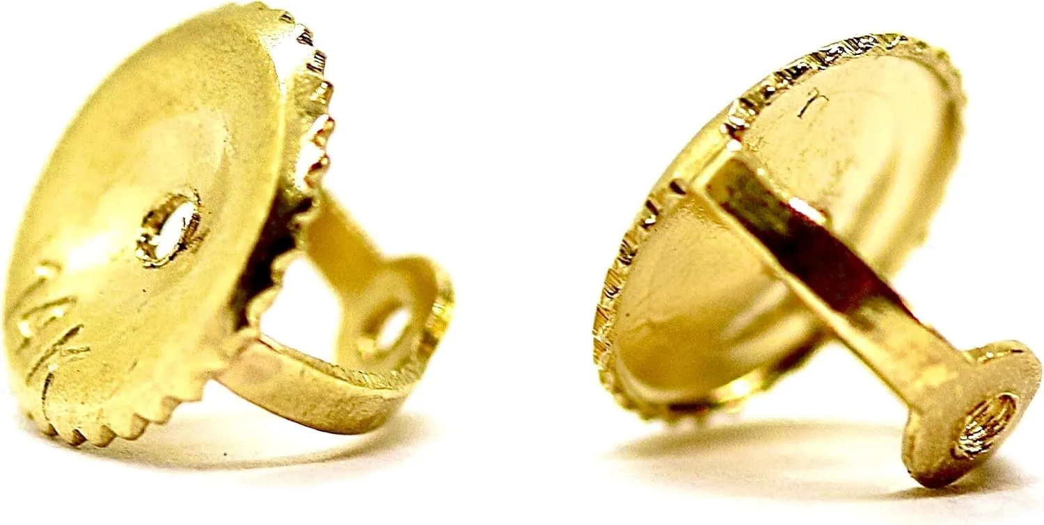 Sapphire Blue Studs, Round Cut Diamond Earrings, Solid 14K Yellow, Rose Gold Earrings, 1.0-4.0 T.W. Created Diamond Solid Gold Screw Backs