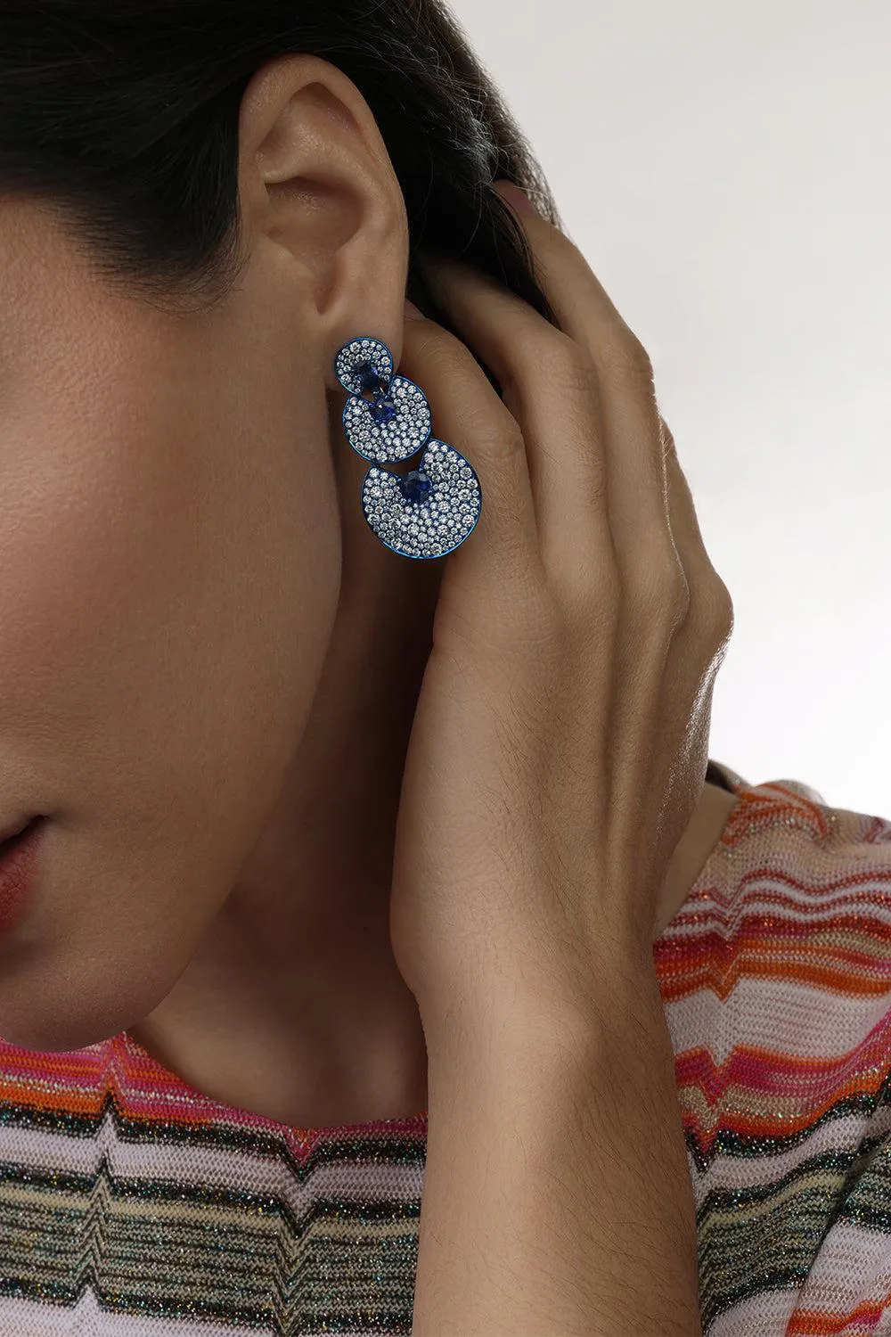 Sapphire Three Drop Earrings